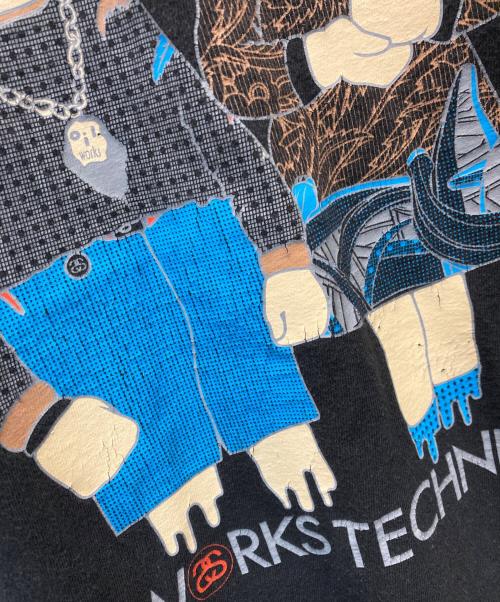 stussy（ステューシー）stussy (ステューシー) OIL WORKS S/S TEE ブラック サイズ:Mの古着・服飾アイテム