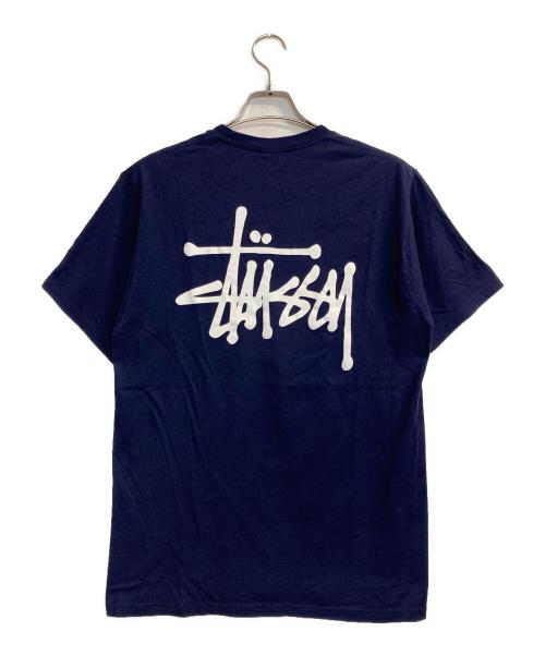 stussy（ステューシー）stussy (ステューシー) ロゴプリントTシャツ ネイビー サイズ:Mの古着・服飾アイテム
