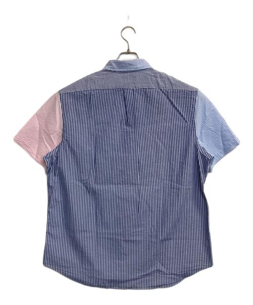 POLO RALPH LAUREN（ポロ・ラルフローレン）POLO RALPH LAUREN (ポロ・ラルフローレン) マルチカラーストライプシアサッカー半袖シャツ ピンク×ブルー サイズ:XLの古着・服飾アイテム