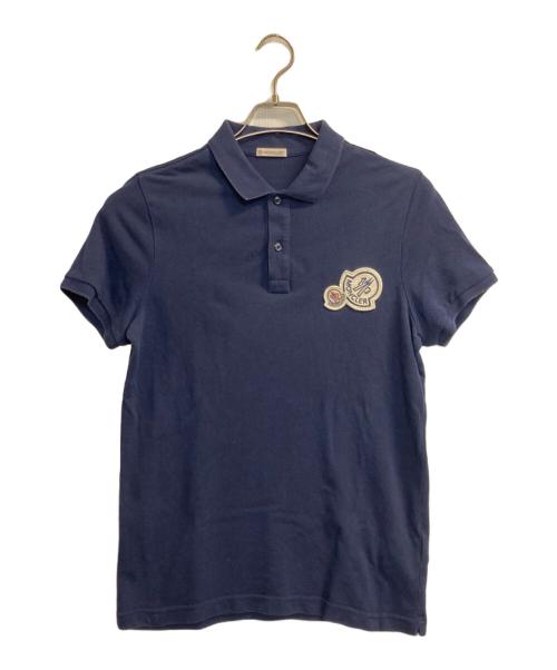 MONCLER（モンクレール）MONCLER (モンクレール) MAGLIA POLO MANICA CORTA/ダブルワッペンポロシャツ ネイビー サイズ:Sの古着・服飾アイテム