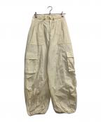 MAISON SPECIALメゾンスペシャル）の古着「Drawstring Cocoon Cargo Pants/ドローストーリングコクーンカーゴパンツ」｜アイボリー
