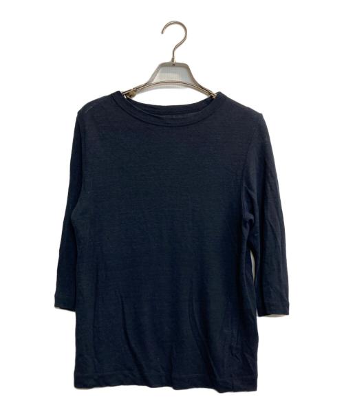 中川政七商店（ナカガワマサシチショウテン）中川政七商店 (ナカガワマサシチショウテン) 7分袖リネンニット ネイビー サイズ:記載なしの古着・服飾アイテム