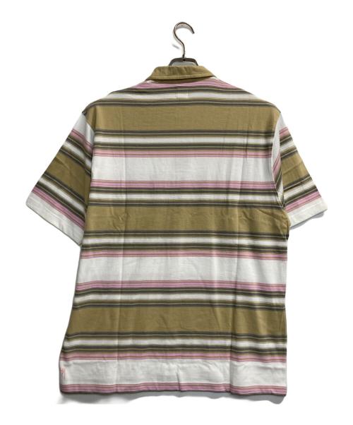 stussy（ステューシー）stussy (ステューシー) マルチボーダーポロシャツ ベージュ×ホワイト サイズ:ＬＬの古着・服飾アイテム