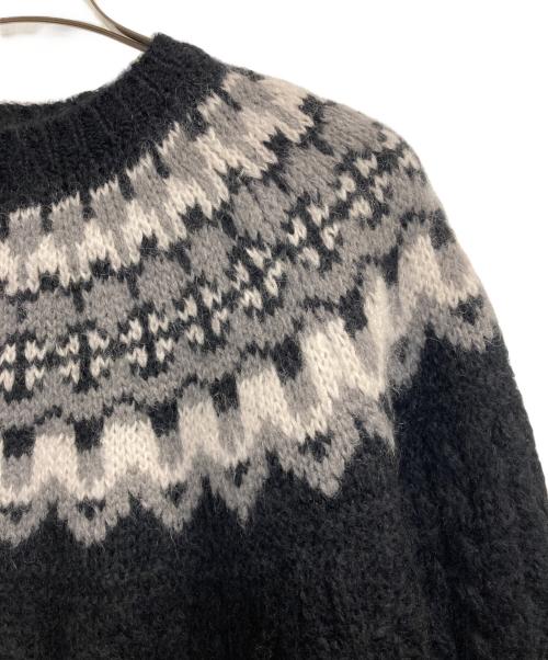 BATONER（バトナ―）BATONER (バトナ―) MOHAIR NORDIC CREW NECK ブラック サイズ:2の古着・服飾アイテム