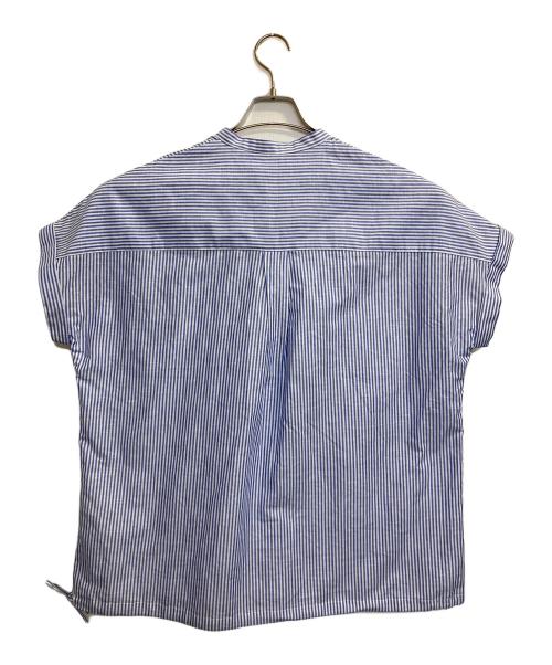 JOURNAL STANDARD（ジャーナルスタンダード）JOURNAL STANDARD (ジャーナルスタンダード) ハードマンズリネンコットンフレンチスリーブスキッパーシャツ ブルー×ホワイト サイズ:記載なし(実寸サイズ参考)の古着・服飾アイテム