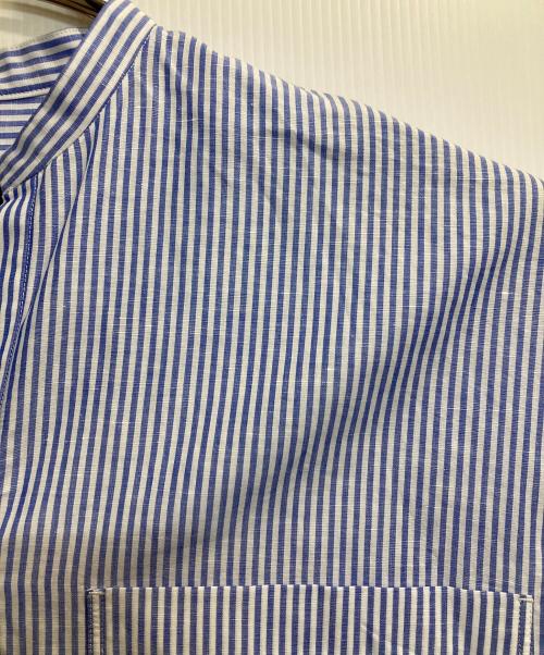 JOURNAL STANDARD（ジャーナルスタンダード）JOURNAL STANDARD (ジャーナルスタンダード) ハードマンズリネンコットンフレンチスリーブスキッパーシャツ ブルー×ホワイト サイズ:記載なし(実寸サイズ参考)の古着・服飾アイテム