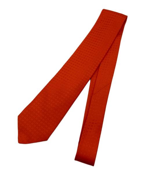 HERMES（エルメス）HERMES (エルメス) クラヴァットフォソネH / H柄シルクネクタイ オレンジ サイズ:-の古着・服飾アイテム