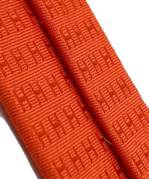 HERMES（エルメス）HERMES (エルメス) クラヴァットフォソネH / H柄シルクネクタイ オレンジ サイズ:-の古着・服飾アイテム