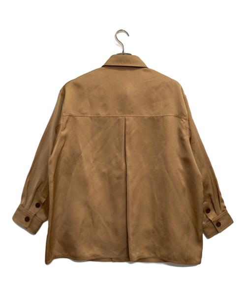 ETRE TOKYO（エトレトウキョウ）ETRE TOKYO (エトレトウキョウ) サテンシャツブルゾン ブラウン サイズ:記載なしの古着・服飾アイテム