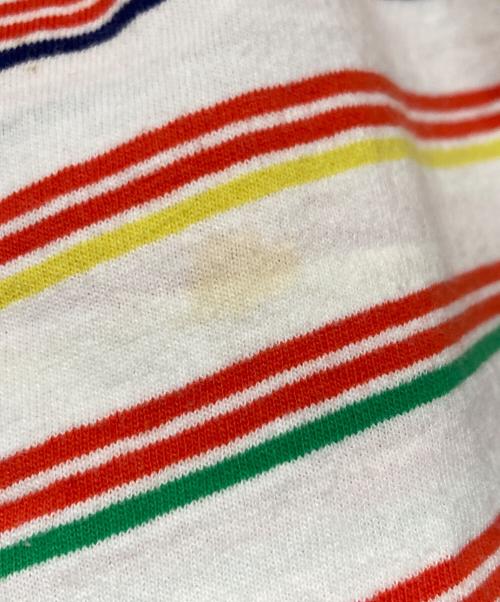 stussy（ステューシー）stussy (ステューシー) ボーダーTシャツ ホワイト×レッド サイズ:Mの古着・服飾アイテム