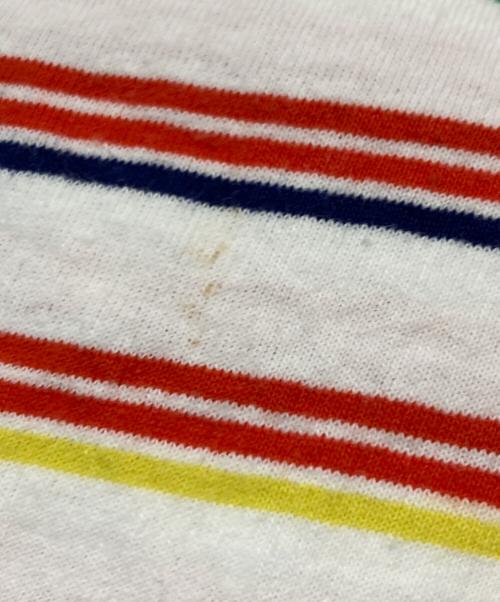 stussy（ステューシー）stussy (ステューシー) ボーダーTシャツ ホワイト×レッド サイズ:Mの古着・服飾アイテム