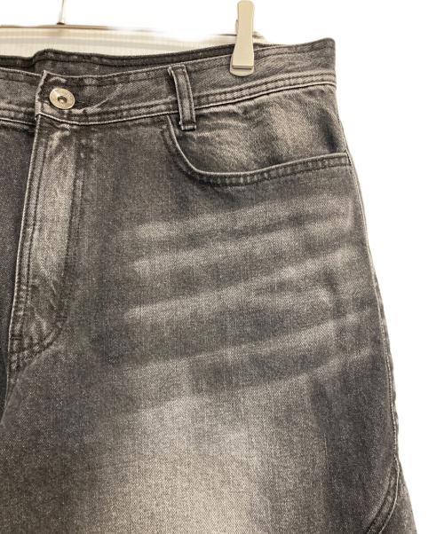 BLR（ビーエルアール）BLR (ビーエルアール) Curved Cover Cargo Bermuda Washing Denim Shorts ブラック サイズ:Ｌの古着・服飾アイテム