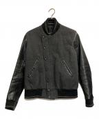 LAD MUSICIANラッドミュージシャン）の古着「レザースリーブウールスタジャン」｜グレー