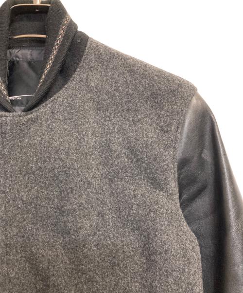 LAD MUSICIAN（ラッドミュージシャン）LAD MUSICIAN (ラッドミュージシャン) レザースリーブウールスタジャン グレー サイズ:42の古着・服飾アイテム