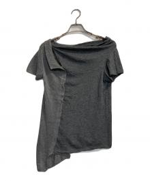 Y's（ワイズ）の古着「デザインS/Sコットンリネンニット」｜グレー