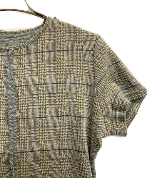 Y's（ワイズ）Y's (ワイズ) グレンチェックインサイドアウトニット グリーン×ホワイト サイズ:2の古着・服飾アイテム