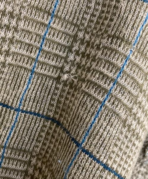 Y's（ワイズ）Y's (ワイズ) グレンチェックインサイドアウトニット グリーン×ホワイト サイズ:2の古着・服飾アイテム