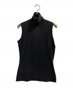 Y'sワイズ）の古着「ノースリーブハイネックカットソー」｜ブラック