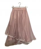 furfurファーファー）の古着「ラメチュールトリミングヘムスカート」｜ピンク