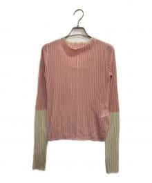 furfur（ファーファー）の古着「バイカラーラメシアーリブトップス」｜ピンク