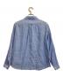 DANTON (ダントン) ハーフボタンリネンブラウス ブルー×ホワイト サイズ:36：5000円