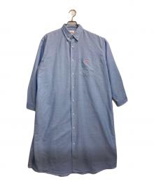 DANTON（ダントン）の古着「スナップボタンシャツワンピース」｜ブルー