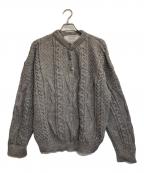 oldderby Knitwearオールドダービーニットウェア）の古着「ハーフボタンケーブルニット」｜グレー