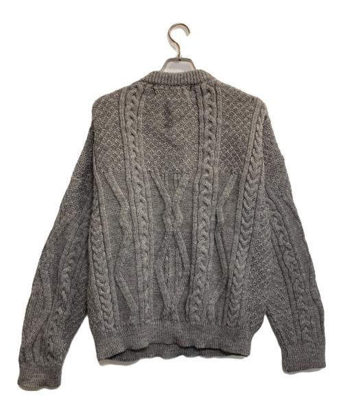 oldderby Knitwear（オールドダービーニットウェア）oldderby Knitwear (オールドダービーニットウェア) ハーフボタンケーブルニット グレー サイズ:Ｍの古着・服飾アイテム