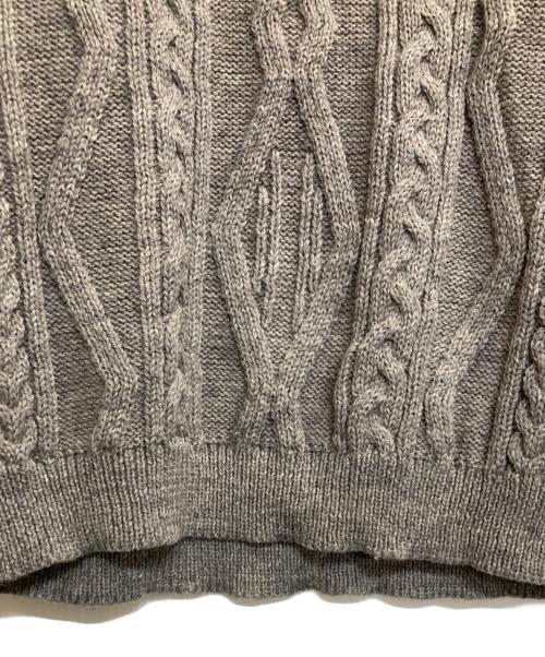 oldderby Knitwear（オールドダービーニットウェア）oldderby Knitwear (オールドダービーニットウェア) ハーフボタンケーブルニット グレー サイズ:Ｍの古着・服飾アイテム