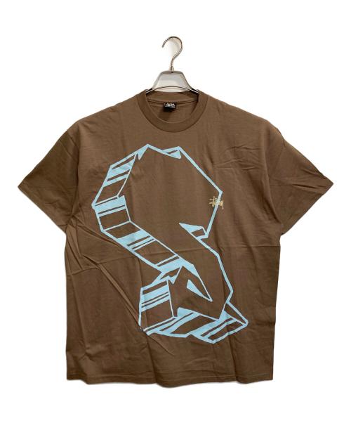 stussy（ステューシー）stussy (ステューシー) CARVED S T/ カーブドSロゴTシャツ ブラウン サイズ:XLの古着・服飾アイテム