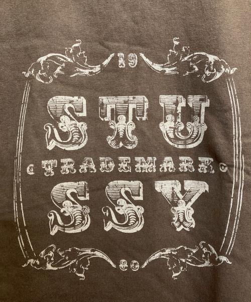 stussy（ステューシー）stussy (ステューシー) TRADEMARK T / トレードマークロゴTシャツ ブラウン サイズ:XLの古着・服飾アイテム
