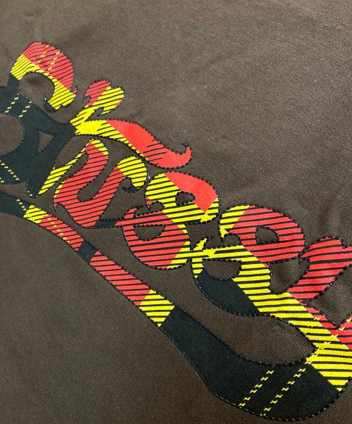 stussy（ステューシー）stussy (ステューシー) IVY SCRIPT T / アイビーチェックロゴTシャツ ブラウン サイズ:XLの古着・服飾アイテム