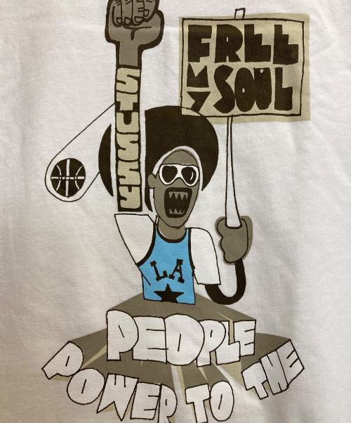 stussy（ステューシー）stussy (ステューシー) FREE MY SOUL T / フリーマイソウルTシャツ ホワイト サイズ:XXLの古着・服飾アイテム