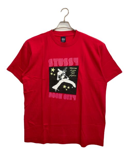 stussy（ステューシー）stussy (ステューシー) ROCK CITY WORLD TOUR T / ロックシティワールドツアーTシャツ レッド サイズ:XLの古着・服飾アイテム