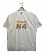 stussyステューシー）の古着「N°4 MONOGRAM LOGO T / モノグラムロゴTシャツ」｜ホワイト