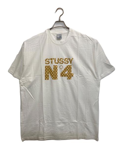stussy（ステューシー）stussy (ステューシー) N°4 MONOGRAM LOGO T / モノグラムロゴTシャツ ホワイト サイズ:XLの古着・服飾アイテム