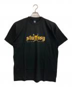stussyステューシー）の古着「SKULL LOGO TOUR T / スカルロゴツアーTシャツ」｜ブラック