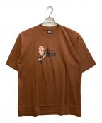 stussyステューシー）の古着「SMOKING LOGO OLD MAN T / スモーキンオールドマンロゴTシャツ」｜ブラウン