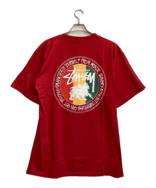 stussy（ステューシー）stussy (ステューシー) RASTA CIRCLE LION LOGO T / ラスタサークルライオンロゴTシャツ レッド サイズ:ＬＬの古着・服飾アイテム