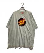 SANTA CRUZサンタクルーズ）の古着「ファイヤーロゴTシャツ」｜ブルー