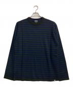 stussy GEARステューシーギア）の古着「ボーダーニット」｜ネイビー×グリーン