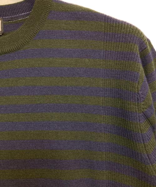 stussy GEAR（ステューシーギア）stussy gear (ステューシーギア) ボーダーニット ネイビー×グリーン サイズ:XLの古着・服飾アイテム