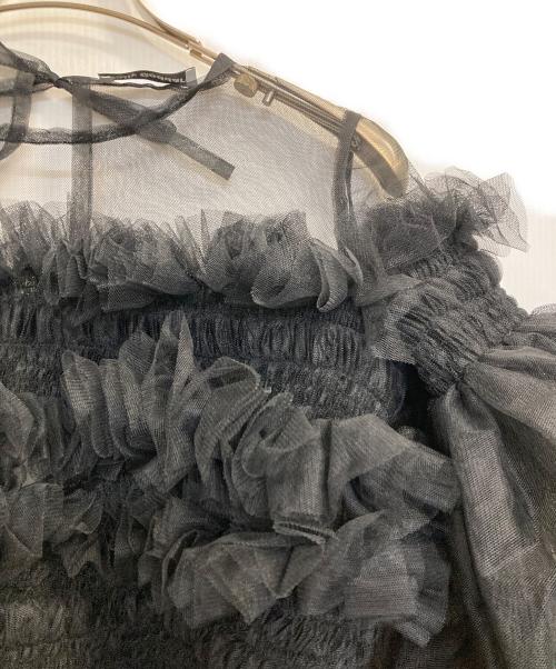 MOLLY GODDARD（モリー ゴダード）MOLLY GODDARD (モリー ゴダード) 19AW チュールフリルブラウス ブラック サイズ:UK6の古着・服飾アイテム