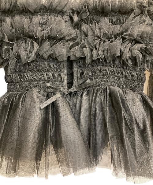 MOLLY GODDARD（モリー ゴダード）MOLLY GODDARD (モリー ゴダード) 19AW チュールフリルブラウス ブラック サイズ:UK6の古着・服飾アイテム