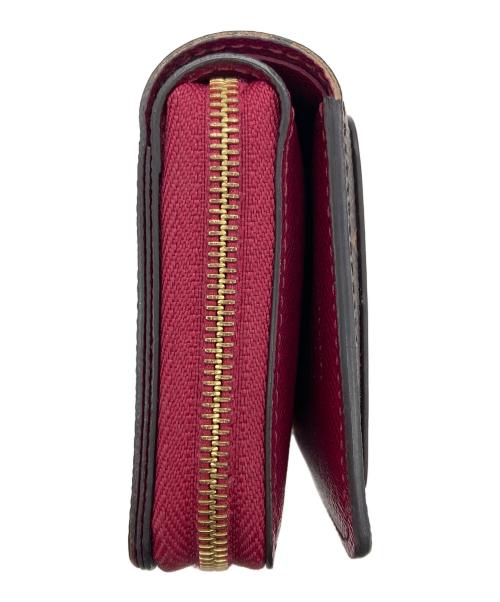 LOUIS VUITTON（ルイ ヴィトン）LOUIS VUITTON (ルイ ヴィトン) ポルトフォイユ・ルー 二つ折り財布 ボルドー×ブラウンの古着・服飾アイテム