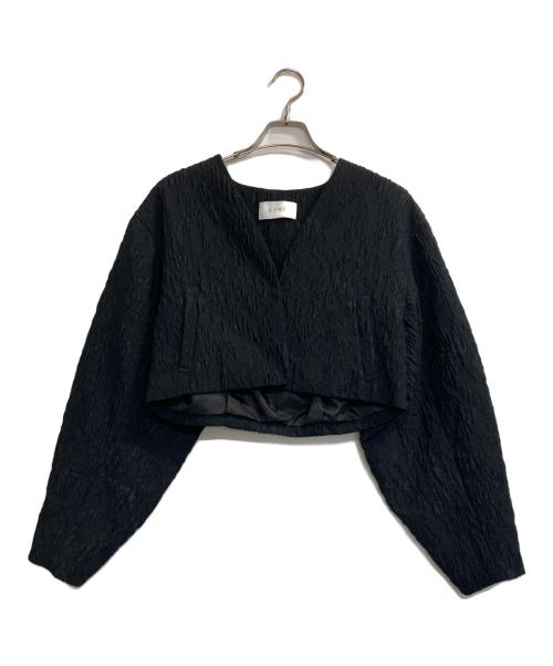 ETRE TOKYO（エトレトウキョウ）ETRE TOKYO (エトレトウキョウ) ジャガードクロップドジャケット ブラック サイズ:記載なしの古着・服飾アイテム
