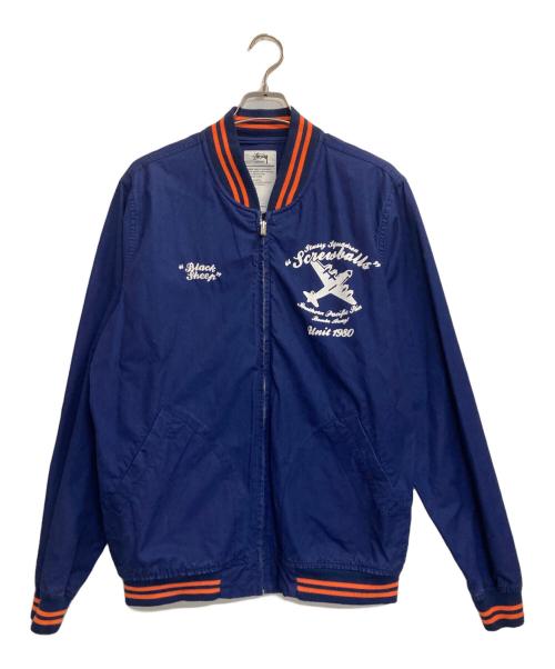 stussy（ステューシー）stussy (ステューシー) BLACK SHEEP VARSITY JACKET ブルー サイズ:Ｌの古着・服飾アイテム