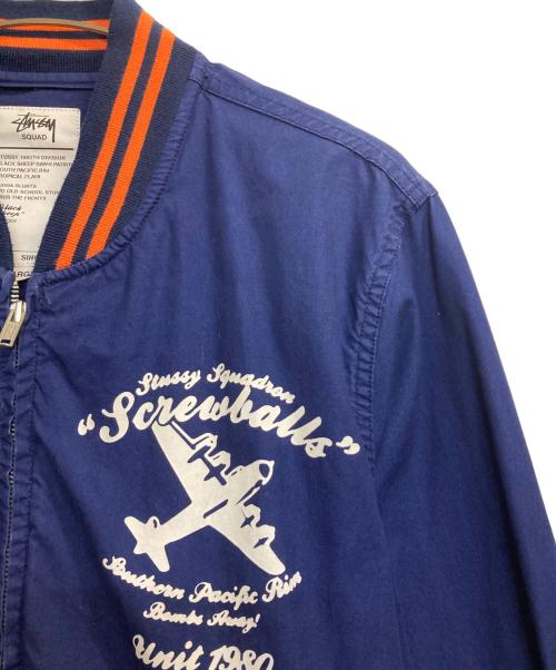 stussy（ステューシー）stussy (ステューシー) BLACK SHEEP VARSITY JACKET ブルー サイズ:Ｌの古着・服飾アイテム