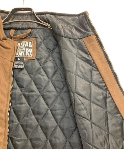 CASUAL COUNTRY（カジュアルカントリー）CASUAL COUNTRY (カジュアルカントリー) 中綿ダックベスト ブラウン サイズ:Ｌの古着・服飾アイテム