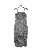 SLYスライ）の古着「FRONT ZIP GATHER CAMI ワンピース」｜グレー